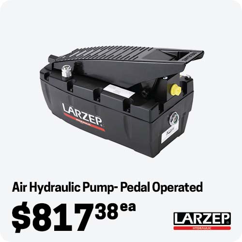 LARZEP Air Hydraulic Pump - Pedal Operated - 2 -1 liters Usable Oil - For use with Single Acting Cylinders - Z12107